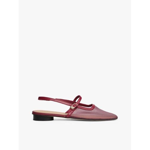Chaussures Slingback En Tulle  Talon Rond Mesh Round Heel Ballerina/Rouge - 38