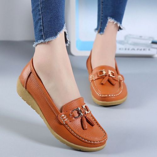Chausure Femme Chaussure Femme Automne 2021 Chaussure Securite Femme Escarpin Femme Comemore - Mocassins Sans Talons En Cuir Pour Femmes,Chaussures Basses  Enfiler,Chaussures De Ballet,Mules - 39