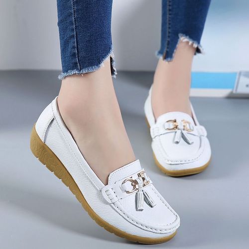 Chausure Femme Chaussure Femme Automne 2021 Chaussure Securite Femme Escarpin Femme Comemore - Mocassins Sans Talons En Cuir Pour Femmes,Chaussures Basses  Enfiler,Chaussures De Ballet,Mules - 36