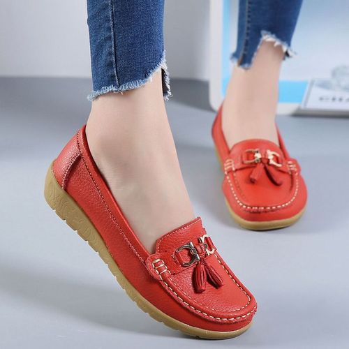 Chausure Femme Chaussure Femme Automne 2021 Chaussure Securite Femme Escarpin Femme Comemore - Mocassins Sans Talons En Cuir Pour Femmes,Chaussures Basses  Enfiler,Chaussures De Ballet,Mules - 40
