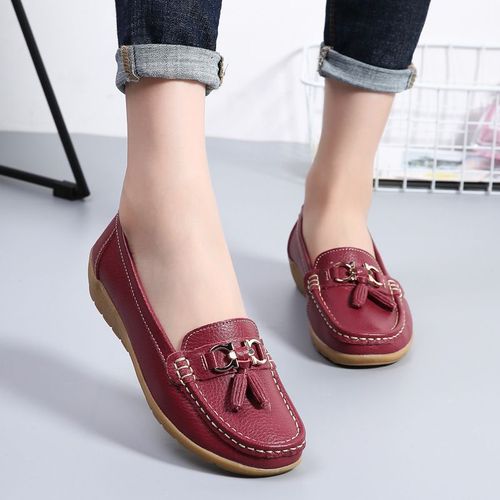 Chausure Femme Chaussure Femme Automne 2021 Chaussure Securite Femme Escarpin Femme Comemore - Mocassins Sans Talons En Cuir Pour Femmes,Chaussures Basses  Enfiler,Chaussures De Ballet,Mules - 42