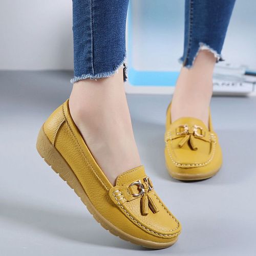 Chausure Femme Chaussure Femme Automne 2021 Chaussure Securite Femme Escarpin Femme Comemore - Mocassins Sans Talons En Cuir Pour Femmes,Chaussures Basses  Enfiler,Chaussures De Ballet,Mules - 40
