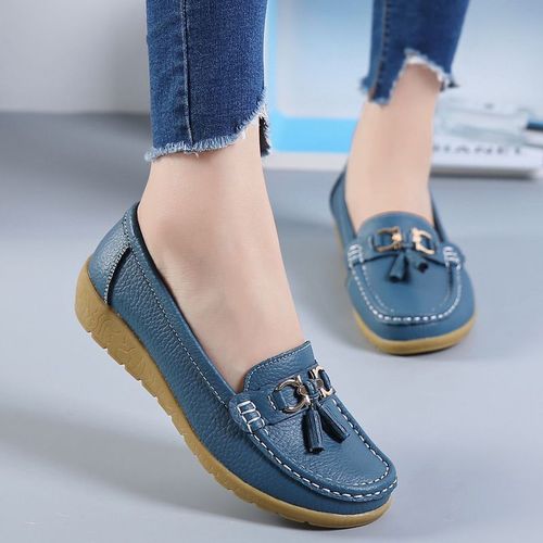 Chausure Femme Chaussure Femme Automne 2021 Chaussure Securite Femme Escarpin Femme Comemore - Mocassins Sans Talons En Cuir Pour Femmes,Chaussures Basses  Enfiler,Chaussures De Ballet,Mules - 37
