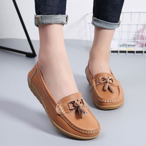 Chausure Femme Chaussure Femme Automne 2021 Chaussure Securite Femme Escarpin Femme Comemore - Mocassins Sans Talons En Cuir Pour Femmes,Chaussures Basses  Enfiler,Chaussures De Ballet,Mules - 41