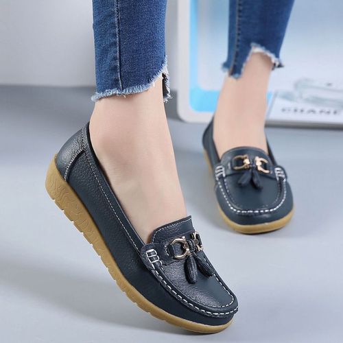 Chausure Femme Chaussure Femme Automne 2021 Chaussure Securite Femme Escarpin Femme Comemore - Mocassins Sans Talons En Cuir Pour Femmes,Chaussures Basses  Enfiler,Chaussures De Ballet,Mules - 41