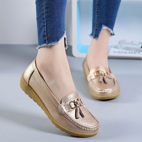 Chausure Femme Chaussure Femme Automne 2021 Chaussure Securite Femme Escarpin Femme Comemore - Mocassins Sans Talons En Cuir Pour Femmes,Chaussures Basses  Enfiler,Chaussures De Ballet,Mules - 36