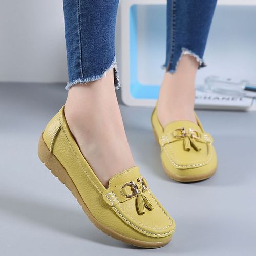 Chausure Femme Chaussure Femme Automne 2021 Chaussure Securite Femme Escarpin Femme Comemore - Mocassins Sans Talons En Cuir Pour Femmes,Chaussures Basses  Enfiler,Chaussures De Ballet,Mules - 37