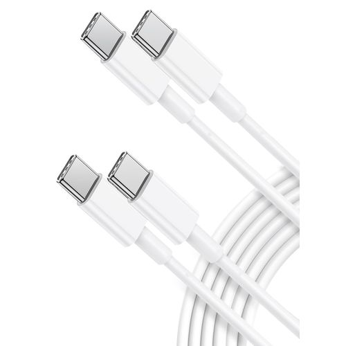 CHECARZHN--NO1-2Pcs 2M Cble Usb C Vers Usb C 100W Cble Chargeur Usb C Charge Rapide Pour Samsung Xiaomi Huawei Cble Type C Pour Macbook Air Ipad Pro Google Pixel 7, Fil Usb Type C Blanc