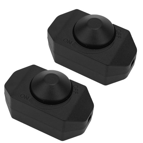 Checarzhn--No1-2pcs Interrupteurs Variateurs Rotatifs Pour Lampes, Interrupteur Variateur D'intensit En Ligne Noir Commande Manuelle Pour Lampe De Table Lampadaire Suspension