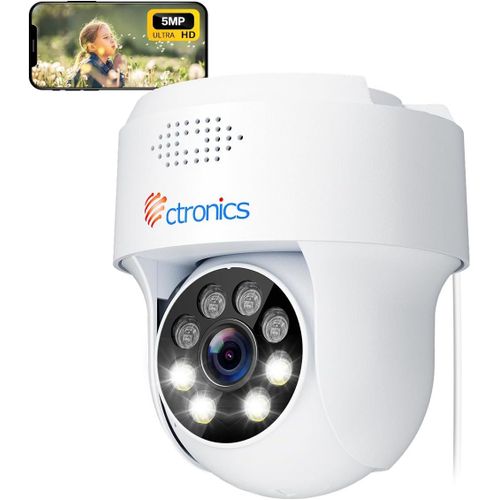 Checarzhn--No1-5mp Ptz Camra Surveillance Extrieur/Intrieure, 2,4/5 Ghz Wifi Camra Ip Dme, Humaine/Mouvemen, Suivi Automatique, Vision Nocturne Couleur 25m, Audio Bidirectionnel, Ip66
