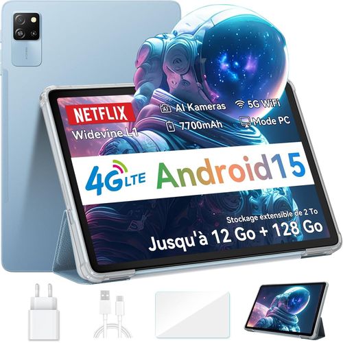 CHECARZHN--NO1-Android 15 Tablette Tab60Pro, 10 Pouces 4G Lte 12Go Ram 128Go Rom/2To Tf, Octa-Core T606 Tablette De Jeu, Corps Ultra-Mince 7,45 Mm, 5G Wifi/Widevine L1/5Mp + 8Mp/7700Mah/Gps/Face Id/Bt 5.0