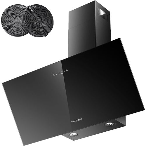 CHECARZHN--NO1-Ar90Bs A++ Hotte Aspirante 90 Cm, Extraction & Recirculation, Silencieuse, 567 M/H, 4 Vitesses + Fonction Boost, Filtre  Charbon 176 Inclus, Installation Murale, Verre Noir