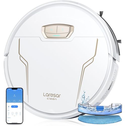 CHECARZHN--NO1-Aspirateur Robot, 4000Pa Avec Boost Auto Pour Tapis, Robot Aspirateur Laveur 3 En 1, Aspirateur Robot Laveur Ultra Mince&Silencieux Poils D'Animaux, Robot Aspirateur Contrle Intelligent