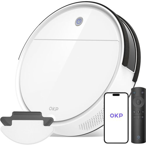 CHECARZHN--NO1-Aspirateur Robot K5 Avec Tlcommande, Robot Aspirateur Mince Silencieux Connect Avec Wifi/Bluetooth/Alexa/App, 6 Modes De Nettoyage, Auto-Charge, Idal Pour Poils D'Animaux Sols Durs