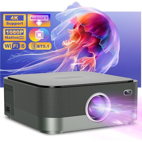 CHECARZHN--NO1-Auto Focus/Keystone Mini Videoprojecteur 4K Mini Projecteur Video Portable Retroprojecteur 4K Videoprojecteur Projector Holographique Pour Tv Stick/Ps5/Hdmi Usb, Wifi 6 Bluetooth, 2500