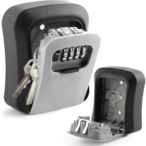 Checarzhn--No1-Boite A Clef Secur E, Boite A Clefs Murale De Avec Code  4 Chiffres, Boite A Clefs Scurise Exterieur,Bote  Cls tanche Et Antirouille Pour Appartements Bureaux coles Garages Ent