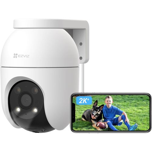 Checarzhn--No1-C8c 4mp Camra Surveillance Wifi Extrieure  360 Avec Suivi Auto-Zoom, Dtection De Forme Humaine/Vhicule, Vision Nocturne En Couleur, Audio Bidirectionnel, Ip65 Etanche, Dfense Active