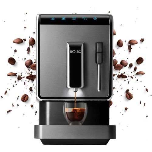 CHECARZHN--NO1-Ca4810 - Machine  Caf  Grains 1470W, Broyeur  Grains De 160G, cran Tactil, Design Moderne Et Compacte De 18 Cm, Rservoir De 1,2L, Buse Vapeur, Lavage Automatique, Programmable, Noir