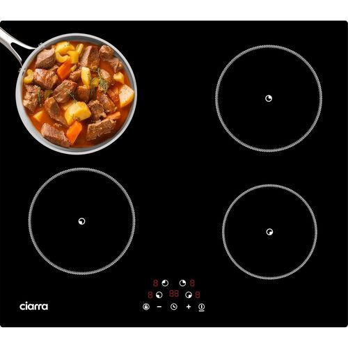 CHECARZHN--NO1-Cabbih4-F Plaque De Cuisson  Induction 4 Foyers 60 Cm Plaques Induction Encastrable, Commande Tactile, 9 Niveaux De Puissance, Scurit Enfant, Arrt Automatique