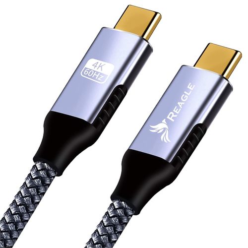 CHECARZHN--NO1-Cble Thunderbolt 3 Usb-C Superspeed 3.2 Gen 2 Power Delivery 100 W 20 Go 4 K 60 Hz Tress En Nylon Et Pointes En Aluminium (3 M)