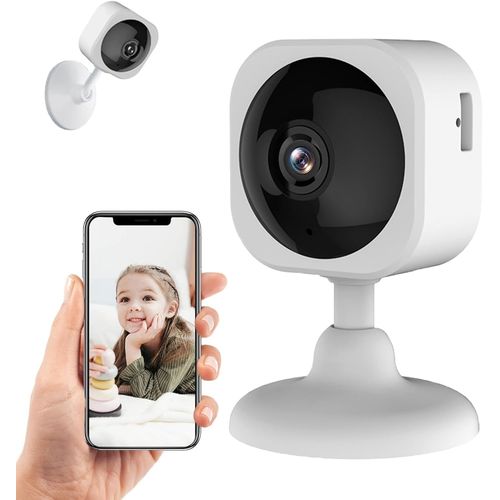 Checarzhn--No1-Camra De Scurit Intrieure 2k, Camra De Scurit Intelligente Filaire 3mp Pour La Surveillance De Bb/Animal De Compagnie, Camra Wifi Avec Dtecteur De Mouvement,Alarme D'alerte