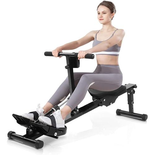 Checarzhn--No1-Cardio Fit Rameur D'appartement Pliable/Machine  Ramer/Rowing Machine - 12 Niveaux De Rsistance - Avec Moniteur Numrique Et Sangle De Pdale Rglable - Charge 120 Kg