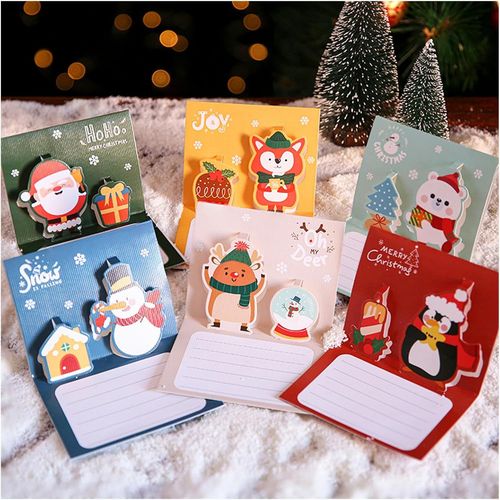 Checarzhn--No1-Carte De Voeux Noel,6 Exemplaires Carte De Nol Cartes De V?Ux Carte De Noel Avec Enveloppe Motif 3d Pli Cartes Noel Carte De Voeux 2025 Carte Noel Avec Enveloppe Intressant Carte De