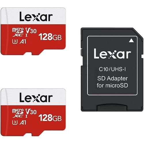 CHECARZHN--NO1-Carte Micro Sd 128 Go Lot De 2 Cartes, Carte Mmoire Micro Sd+ Adaptateur, Microsdxc Carte Tf Jusqu' 100 Mo/S, A1, U3, C10, V30, Full Hd Et 4K Uhd Pour Camra, Telephone, Switch