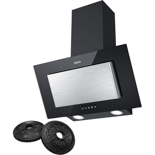CHECARZHN--NO1-Cbcb6736D Hotte Aspirante 60Cm 350M3/H Classe A - Avec Filtres A Charbon Cb 002X2- Hotte Inclinee Avec Eclairage Led
