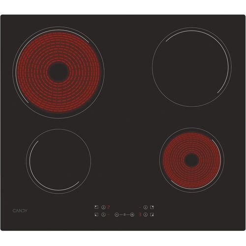 CHECARZHN--NO1-Ch64Ccb/4U2 -Plaque Table De Cuisson Vitrocramique - 60Cm, 4 Feux, 6500W, Noir, 10 Niveaux De Puissance, Central Control, Bord Droit, imum De Flexibilit