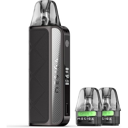 Meciga : Checarzhn--No1-Cigarette lectronique Kit Complet 1600 Mah Batterie Vape Pod System Vapoteuse Electronique Avec 3ml Pod 0,6ohm 0,3ohm Sans E Liquide Sans Nicotine