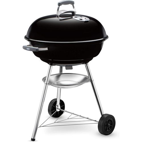 CHECARZHN--NO1-Compact Kettle Barbecue Au Charbon De Bois, Surface De Cuisson  57Cm, Barbecue Avec Couvercle Et Cuve En Acier Emaill, Trpied Et Roues, Grille Chrome - Noir (1321004)