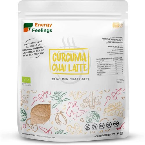 Checarzhn--No1-Curcuma Chai Latte En Poudre Bio 500g, Golden Latte Th Chai, Curcuma Avec Gingembre, Poivre Noir, Cannelle, Parfait Pour Prparer Une Boisson Sans Gluten Et Vegan