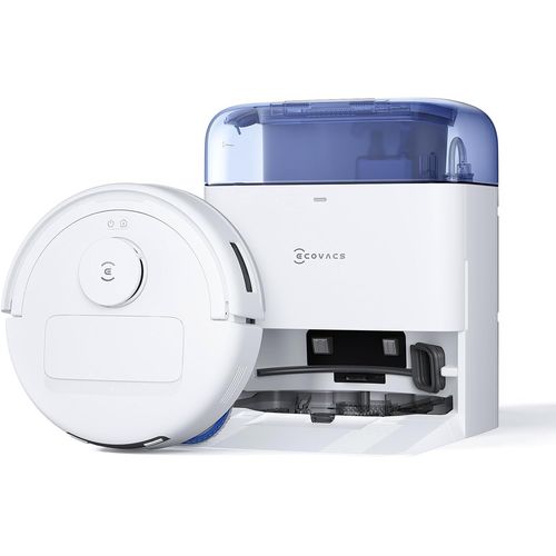 CHECARZHN--NO1-Deebot Mini Aspirateur Robot, Aspiration 8 000 Pa, Zerotangle 2.0, Truemapping 2.0, Schage  45 ?, Vidage Auto, Lavage Intelligent En Profondeur, Nettoyage Auto En Un Clic, Bleu