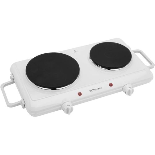 CHECARZHN--NO1-Double Plaque De Cuisson 2500 Watts Thermostat Rglable Blanc, Finition Rsistant  La Chaleur, 2 Thermostats  Variation Continue, Facile  Nettoyer, 2 Lampes De Contrle, 2 Brleurs