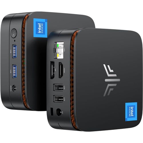 CHECARZHN--NO1-E1 Mini Pc Intel Twin Lake N150(Refreshed N100) 16Go Ddr4 Ram 256Go M.2 Ssd, Mini Ordinateur De Bureau 4K@60Hz Uhd Dual Display Hdmi 2.0+Dp 1.4/Dual Bande Wifi/Bluetooth/Rj45/Tour Pc 