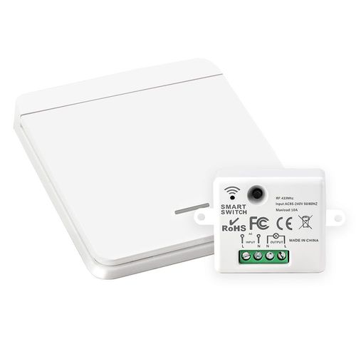 Checarzhn--No1-Ensemble D'interrupteur Sans Fil, Interrupteur Lumineux Sans Fil Pour Lampe, Interrupteur Mural Sans Fil Jusqu' 50 M De Porte, Installation Sans Cblage