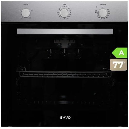 CHECARZHN--NO1-Four lectrique  Encastrer, Efficacit A - 2 800 W, 77 Litres, Fonction Grill, 4 Programmes, Minuteur, Tlcommande, Slecteur, Porte Triple Vitrage, Modle H10 (Couleur Inoxydable)