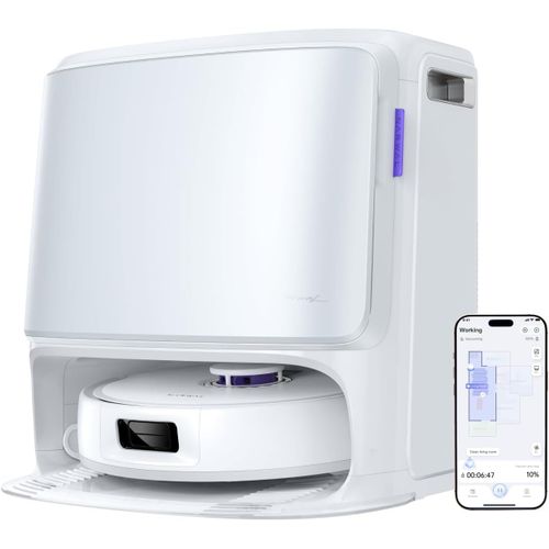 CHECARZHN--NO1-Freo Z10 Robot Aspirateur Et Serpillire Avec Systme Anti-Emmlement, 15 000 Pa, Lavage Et Schage, Vidange Automatique, vitement D'Obstacles, Pour Poils D'Animaux Et Cheveux Longs