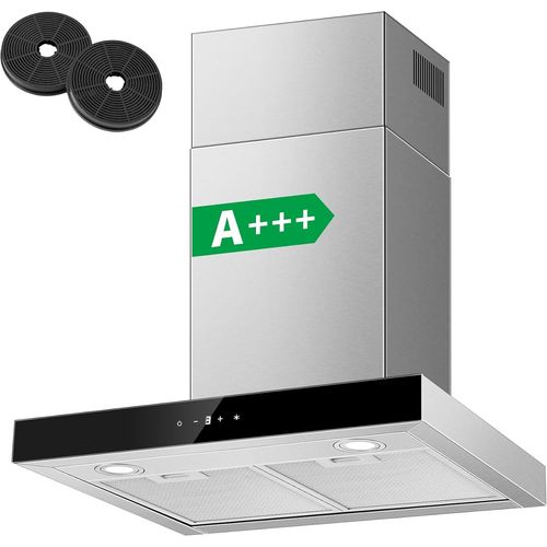 CHECARZHN--NO1-Hotte Aspirante 60Cm, Class A+++ 450M/H Hotte De Cuisine Silencieuse, Hotte Aspirante Evacuation Ou Recyclage Inclus Filtres Charbon, 3 Vitesses - Fonction Boost, Commande Tactile, In