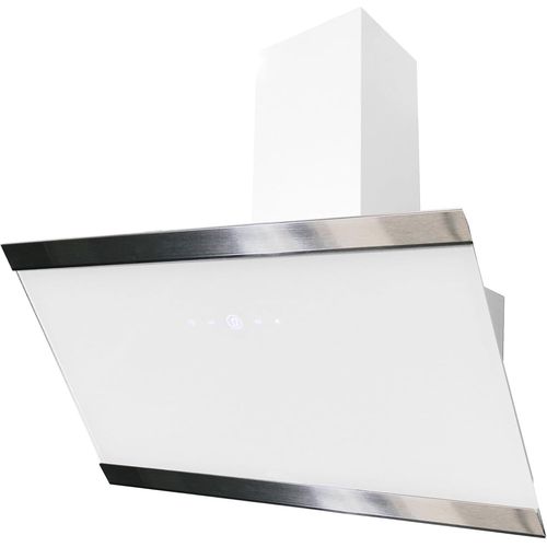 CHECARZHN--NO1-Hotte Aspirante Sans Hotte/Hotte Incline 90 Cm/cran En Verre Avec Cadre En Acier Inoxydable Blanc/Fonction vacuation Et Recyclage De L'Air / Ch89090W / A++ / 39  59 Db