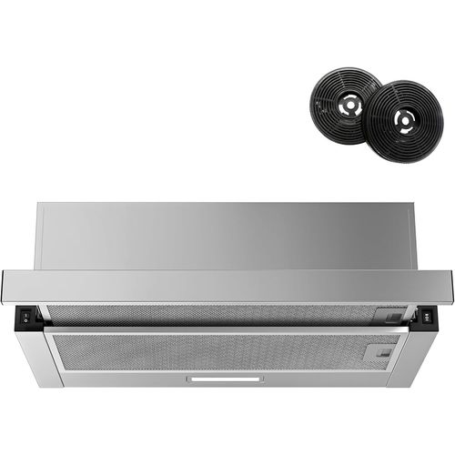 CHECARZHN--NO1-Hotte Tiroir Tlscopique, Hotte Aspirante Intgre 60 Cm, 345,3 M / H, Recirculation Ou vacuation, 2 Vitesses, Commande Par Interrupteur  Bascule, Avec Filtre  Charbon