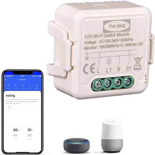 Checarzhn--No1-Interrupteur De Lumire Intelligent Diy Interrupteur Diy Module Smart Life/Tuya App Tlcommande, Compatible Avec Alexa Echo Google Home 1/2 Way