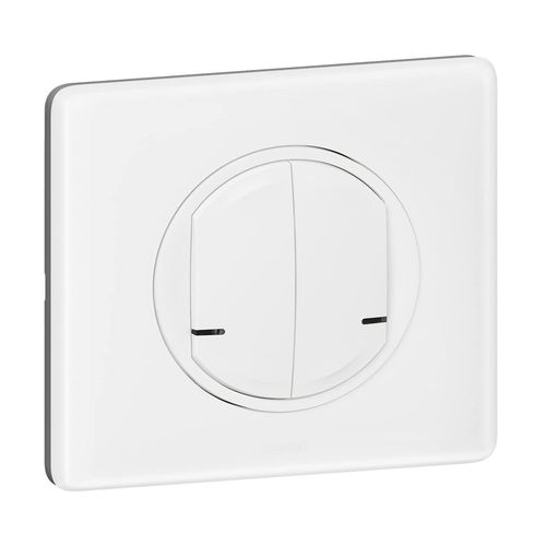 Checarzhn--No1-Interrupteur Double Filaire Connect 2x250w Pour Installation Connecte Cliane With Netatmo (Compatible Toute Charge) - Complet (Support, Enjoliveur Et Plaque) - Finition Blanc - 1991