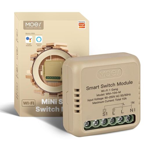 Checarzhn--No1-Interrupteur Wifi Encastr, Mini Module De Relais D'interrupteur Intelligent, Compatible Avec L'application Smart Life Tuya, Alexa Et Google Home, Conducteur Neutre Ncessaire (1 Fois)