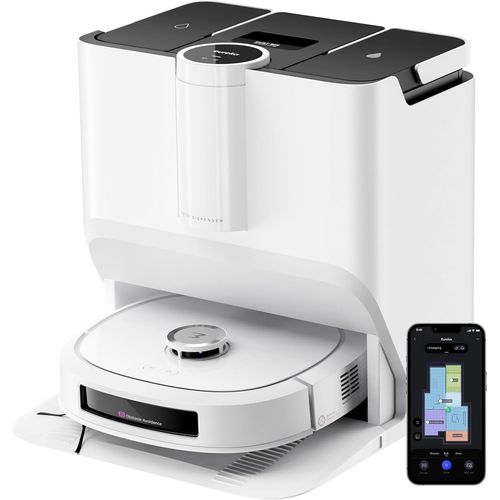 CHECARZHN--NO1-J20 Robot Aspirateur Laveur Serpillire  Chenille 17 N, 6000Mah Aspirateur Robot Laveur Avec Station Autonettoyante, 8000 Pa, Dtection De Tapis, Ai Dtection D'Obstacles, Commande Vocale