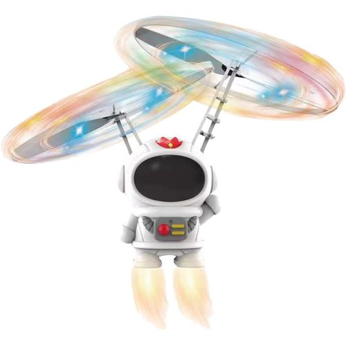 Checarzhn--No1-Jouet Spaceman Volant Pour Enfants, Jouet De Drone Robot Rc Avec clairage Led Pour Cadeaux Pour Enfants (Blanc)