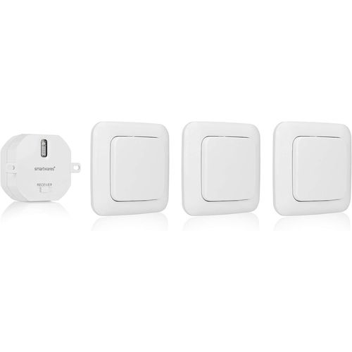 Checarzhn--No1-Kit Domotique Interrupteur Sans Fil Plug & Connect - Pour Chambre  Coucher - 3 Interrupteurs Simples Et 1 Module Encastrable - Sh4-99567