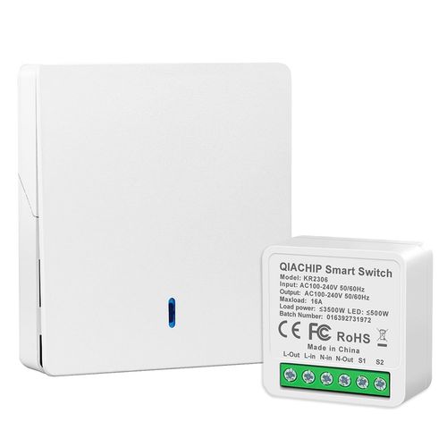 Checarzhn--No1-Kit Interrupteur Sans Fil,16a 3000w,metteur Rcepteur Radio 2.4g Mural, Contrle Tlcommand/Ewelink App Bluetooth, Compatible clairage Et Appareils lectriques