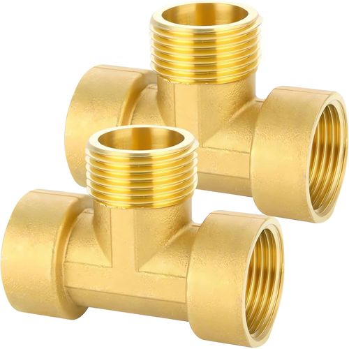 Checarzhn--No1-Lot De 2 Raccords En T En Laiton De 1